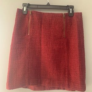 Loft Size 6P Burgundy Tweed Skirt